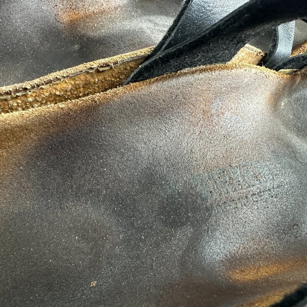 Birkenstock Black Leather Two-Strap Sandals - Picture 7 of 10